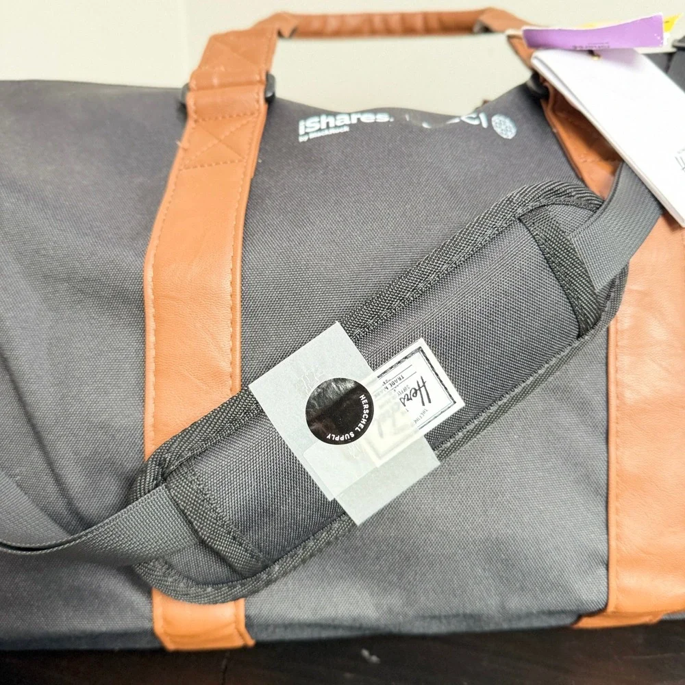 Herschel Supply Co Novel Duffel Bag Black iShares MSCI Corporate Logo NWT